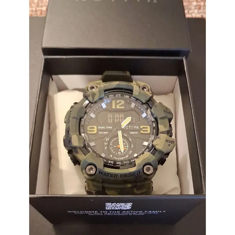 Activa Camouflage Sport Watch - Olive Green New With Box